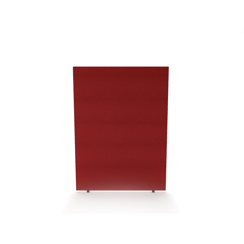 Impulse Plus Oblong 1500/1200 Floor Free Standing Screen Burgundy Fabric Light Grey Edges