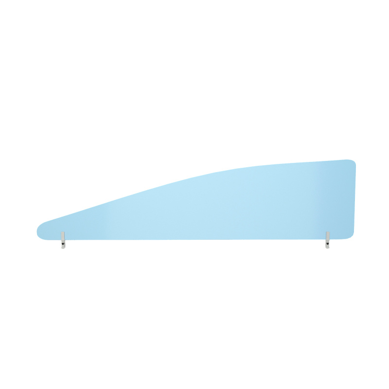 Angle 400/1600 Desktop Divider Rounded Corners Frosted Light Blue 6mm Acrylic